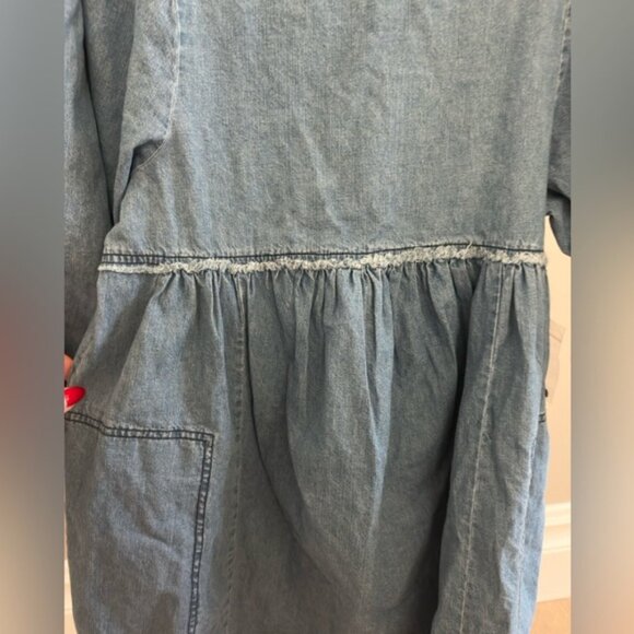 Free People “Get Obsessed” Denim Babydoll Mini Dress – Size XS – BNWT - Picture 4 of 10
